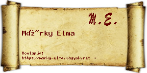 Márky Elma névjegykártya